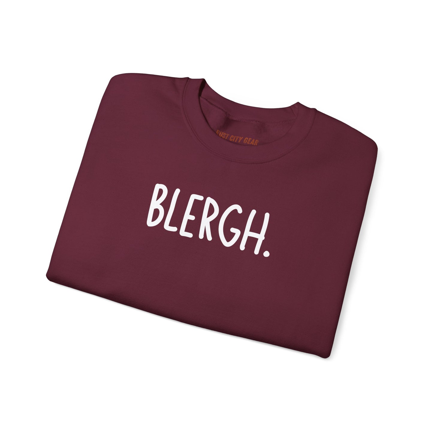 Blergh. Unisex Heavy Blend™ Crewneck Sweatshirt, Cozy Pullover, Gift for Her/Him, Relaxation Wear, Comfy Loungewear