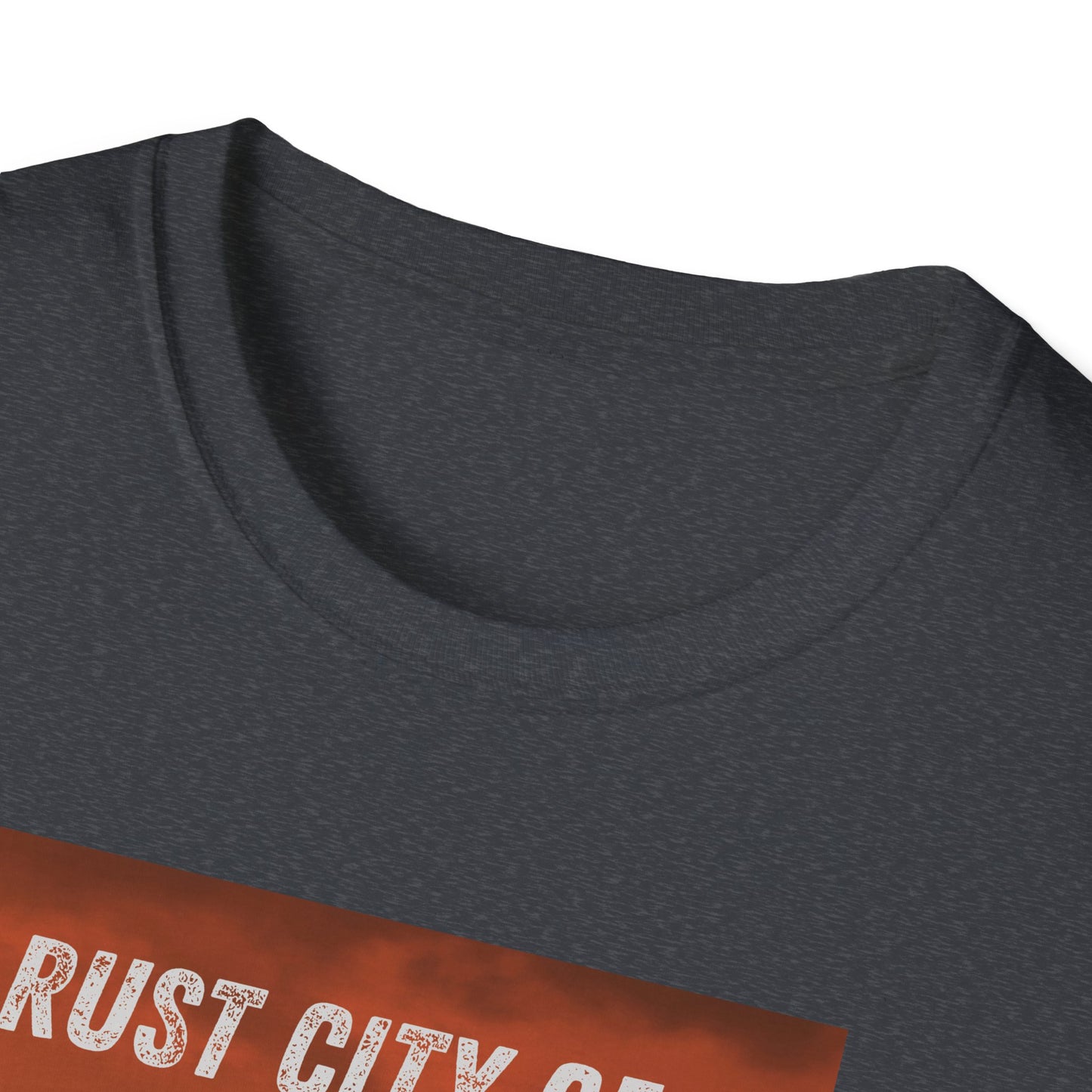 Rust City Gear Unisex Softstyle T-Shirt - Urban Fashion Tee, Casual Wear, Gift for City Lovers, Streetwear, Graphic Tee