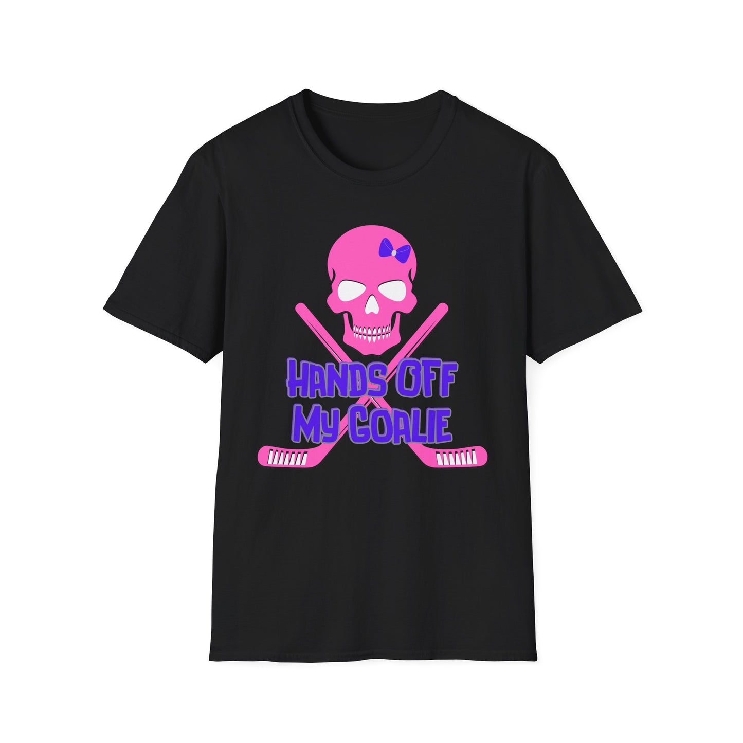 Skull Graphic T-Shirt - Hands Off My Goalie, Hockey Fan Tee, Unisex Funny Shirt, Cool Gift for Sports Lovers, Casual Wear