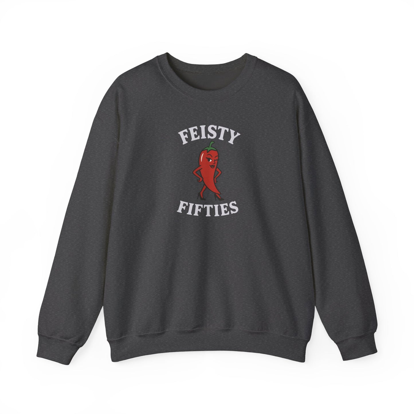Feisty Fifties Sweatshirt - Unisex Crewneck, Cute Gift for Birthdays, Vintage Style, Cozy Fashion for Everyone