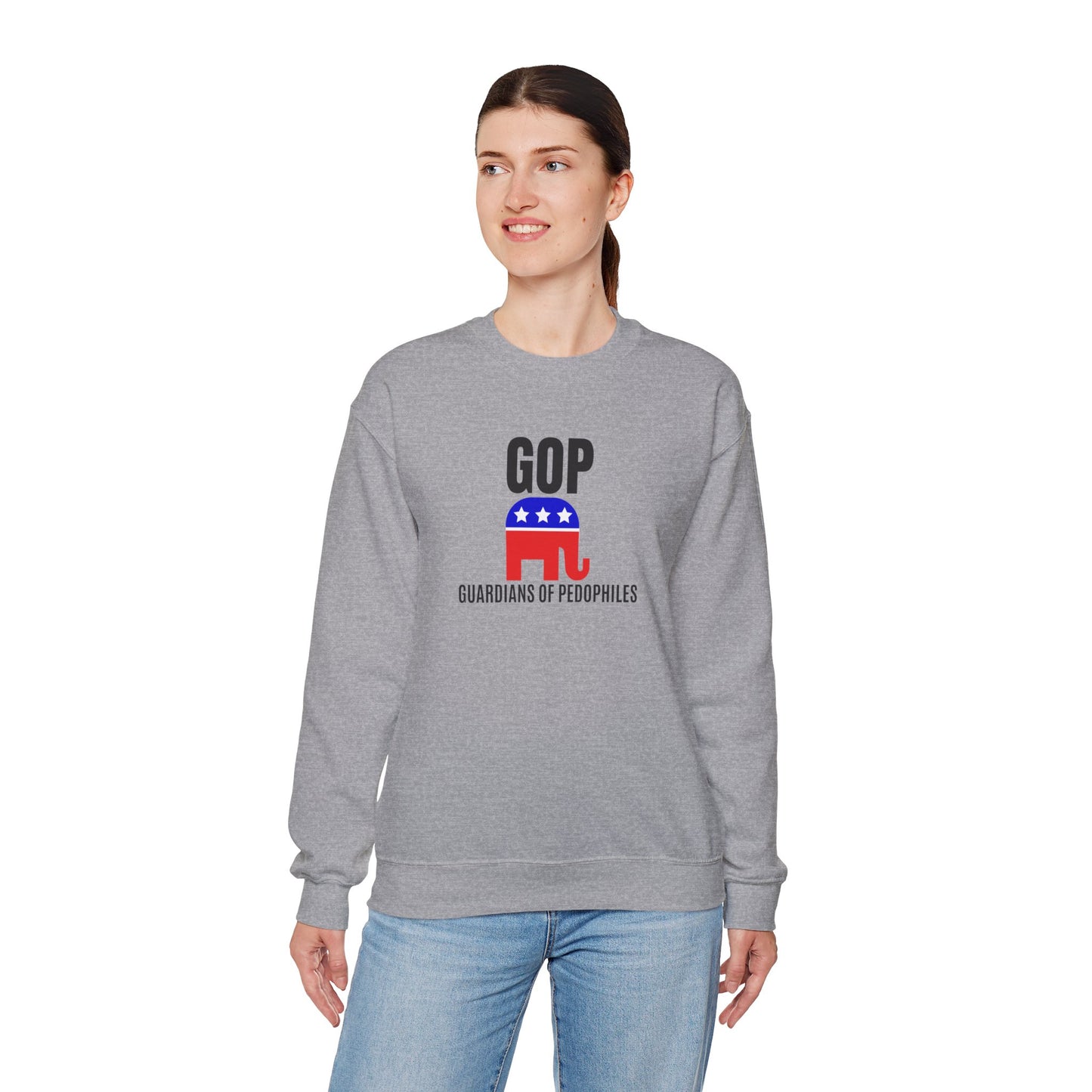 GOP Pedo Crewneck Sweatshirt - Protest Apparel, Funny Sweatshirt, Gift for Activists, Casual Wear, Unisex Clothing