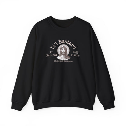 'Lil' Bastard' Jesus Marijuana Print, Perfect for Casual Style, Gift for Friends, Humor Apparel, Unisex Sweatshirt