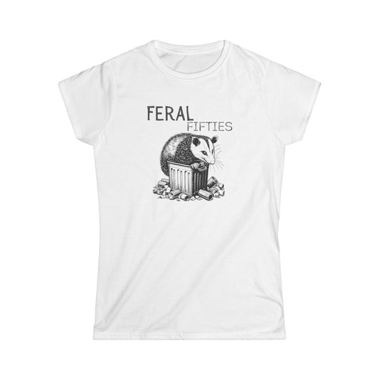 Feral Fifties Tee - Fun Graphic Women's Softstyle T-Shirt, Perfect for Birthdays, Casual Wear, Wildlife Lovers, Gift Idea