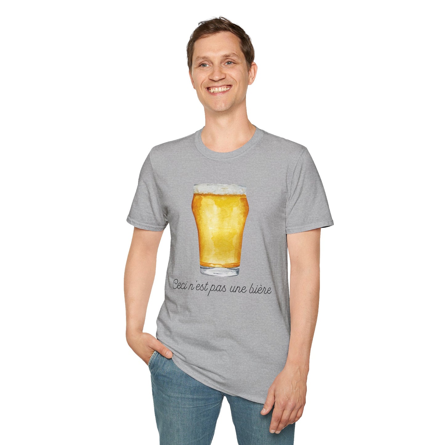 Beer Glass Unisex T-Shirt | Magritte Inspired Design