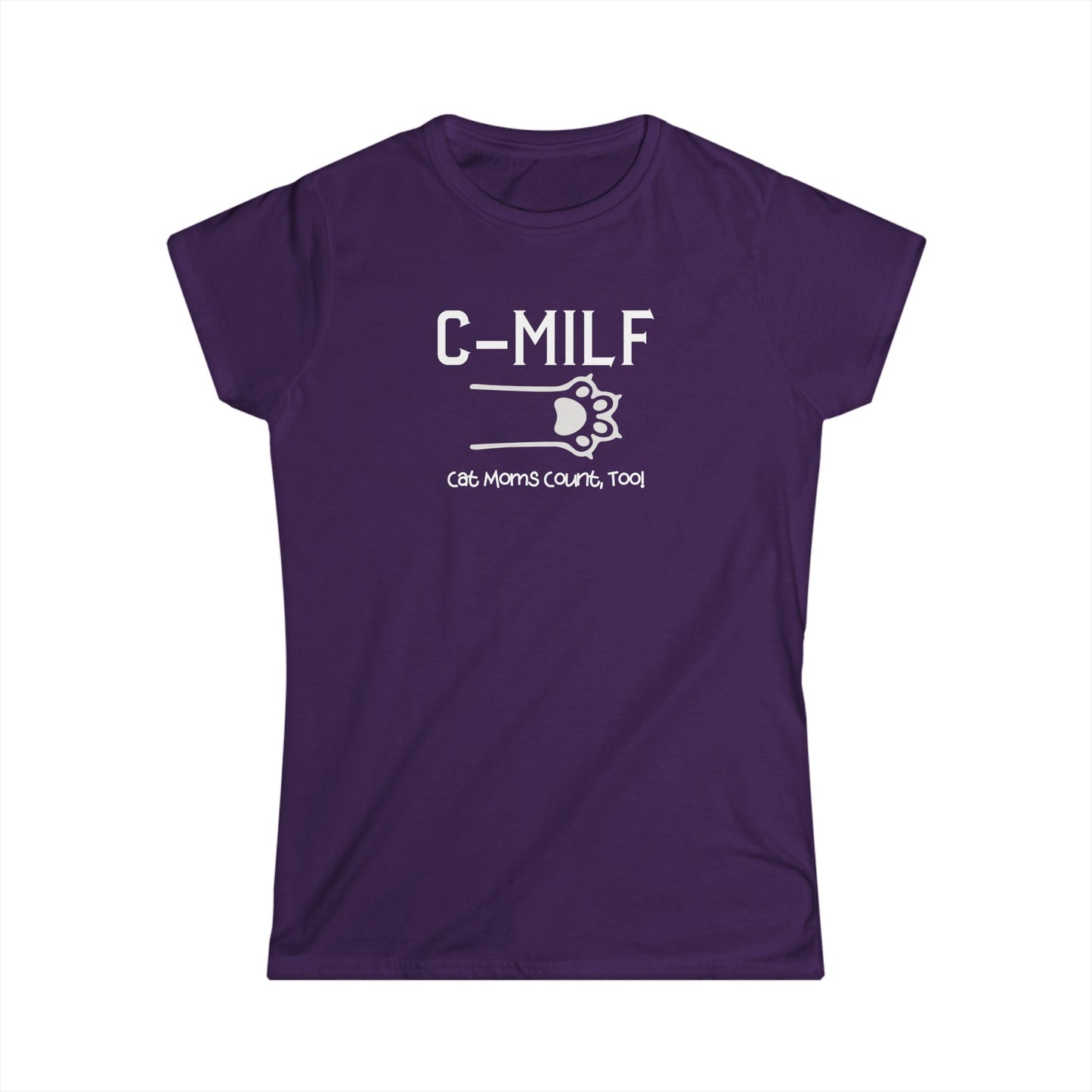 C-MILF Women's Softstyle Tee - Cute Casual Shirt for Moms, Mother's Day Gift, Fun Summer Outfit, Trendy Fashion Top, Pet Lover Gift