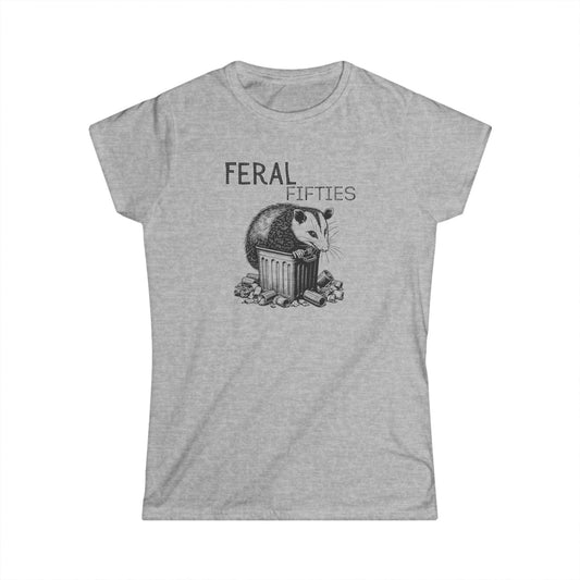 Feral Fifties Tee - Fun Graphic Women's Softstyle T-Shirt, Perfect for Birthdays, Casual Wear, Wildlife Lovers, Gift Idea