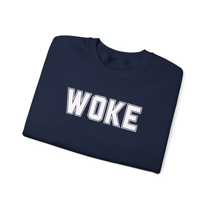 Woke Unisex Crewneck Sweatshirt | Cozy Casual Wear, Gift for Activists, Everyday Hoodie, Modern Statement Piece, Perfect for Fall