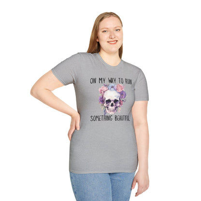 Skull Floral T-Shirt - On My Way to Ruin Something Beautiful, Boho Chic Tee, Edgy Casual Wear, Perfect Gift for Friends, Unique Graphic Tee