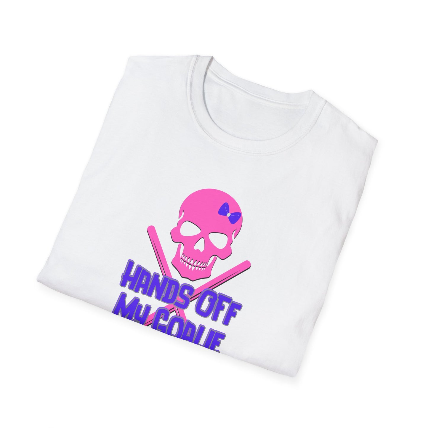 Skull Graphic T-Shirt - Hands Off My Goalie, Hockey Fan Tee, Unisex Funny Shirt, Cool Gift for Sports Lovers, Casual Wear