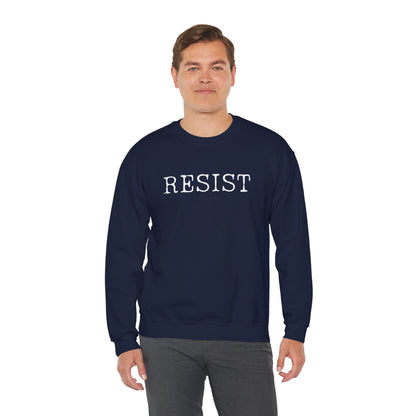 Resist Crewneck Sweatshirt, Comfortable Unisex Sweater, Everyday Wear, Activism Apparel, Gift for Protesters, Casual Style