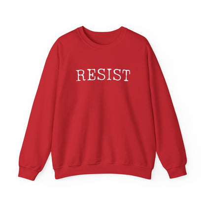 Resist Crewneck Sweatshirt, Comfortable Unisex Sweater, Everyday Wear, Activism Apparel, Gift for Protesters, Casual Style