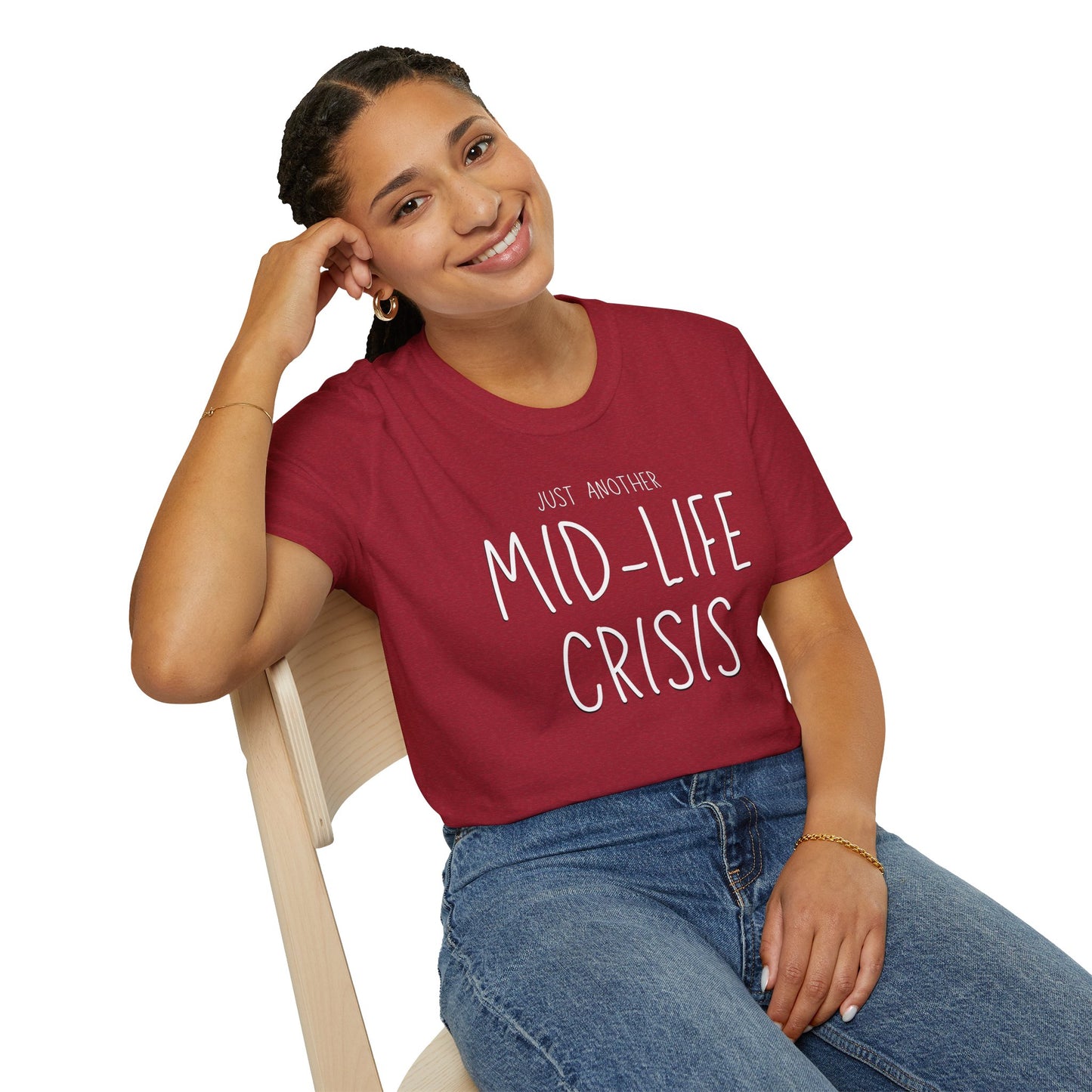 Midlife Crisis Unisex Tee, Funny Quote Shirt, Humorous Graphic T-Shirt, Sarcastic Slogan Top, Novelty Gift Apparel