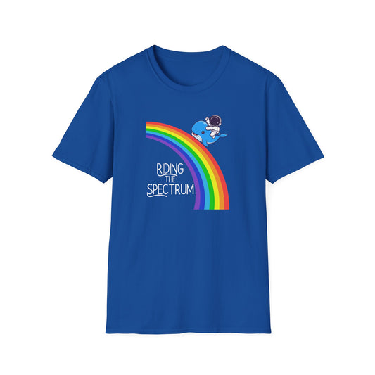 Riding the Spectrum T-Shirt - Joyful Unisex Tee for Celebrations, Gift for Friends, LGBTQ+ Pride, Positive Vibes, Casual Wear