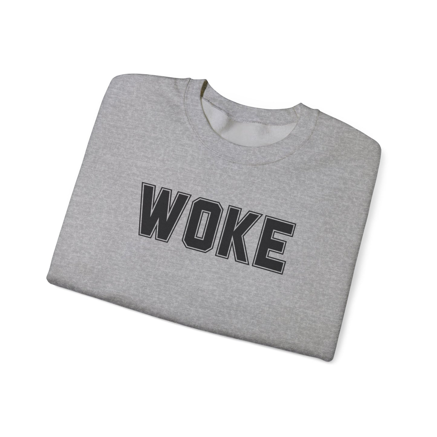 Woke Unisex Crewneck Sweatshirt | Cozy Casual Wear, Gift for Activists, Everyday Hoodie, Modern Statement Piece, Perfect for Fall