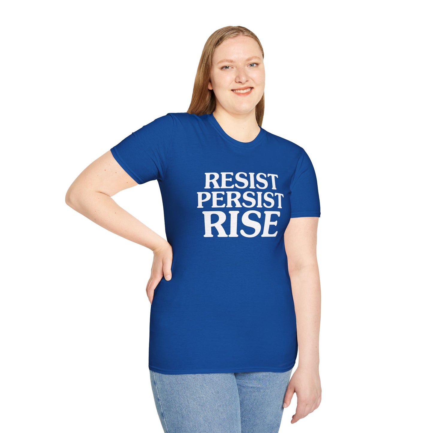 Resist Persist Rise Inspirational Unisex T-Shirt, Motivational Tee, Empowerment Shirt, Gift for Activists, Casual Wear