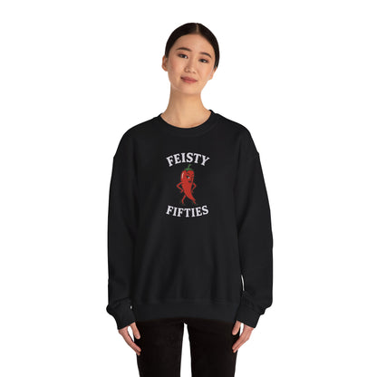 Feisty Fifties Sweatshirt - Unisex Crewneck, Cute Gift for Birthdays, Vintage Style, Cozy Fashion for Everyone