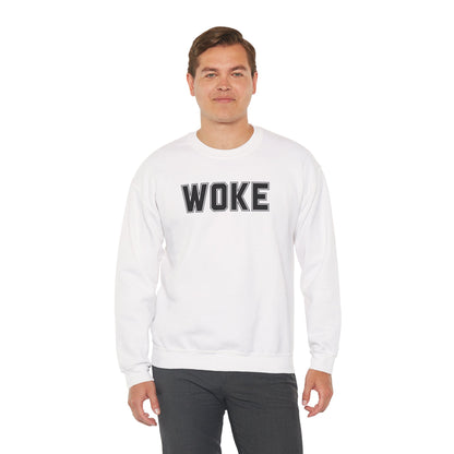 Woke Unisex Crewneck Sweatshirt | Cozy Casual Wear, Gift for Activists, Everyday Hoodie, Modern Statement Piece, Perfect for Fall
