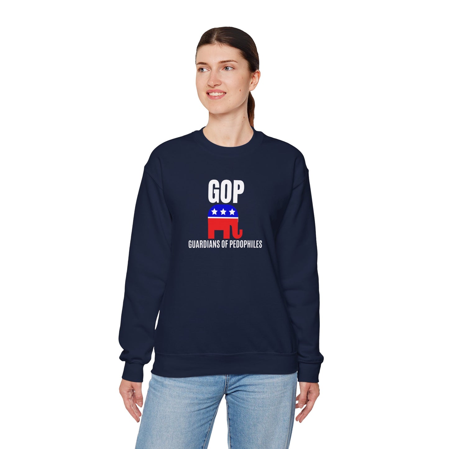 GOP Pedo Crewneck Sweatshirt - Protest Apparel, Funny Sweatshirt, Gift for Activists, Casual Wear, Unisex Clothing
