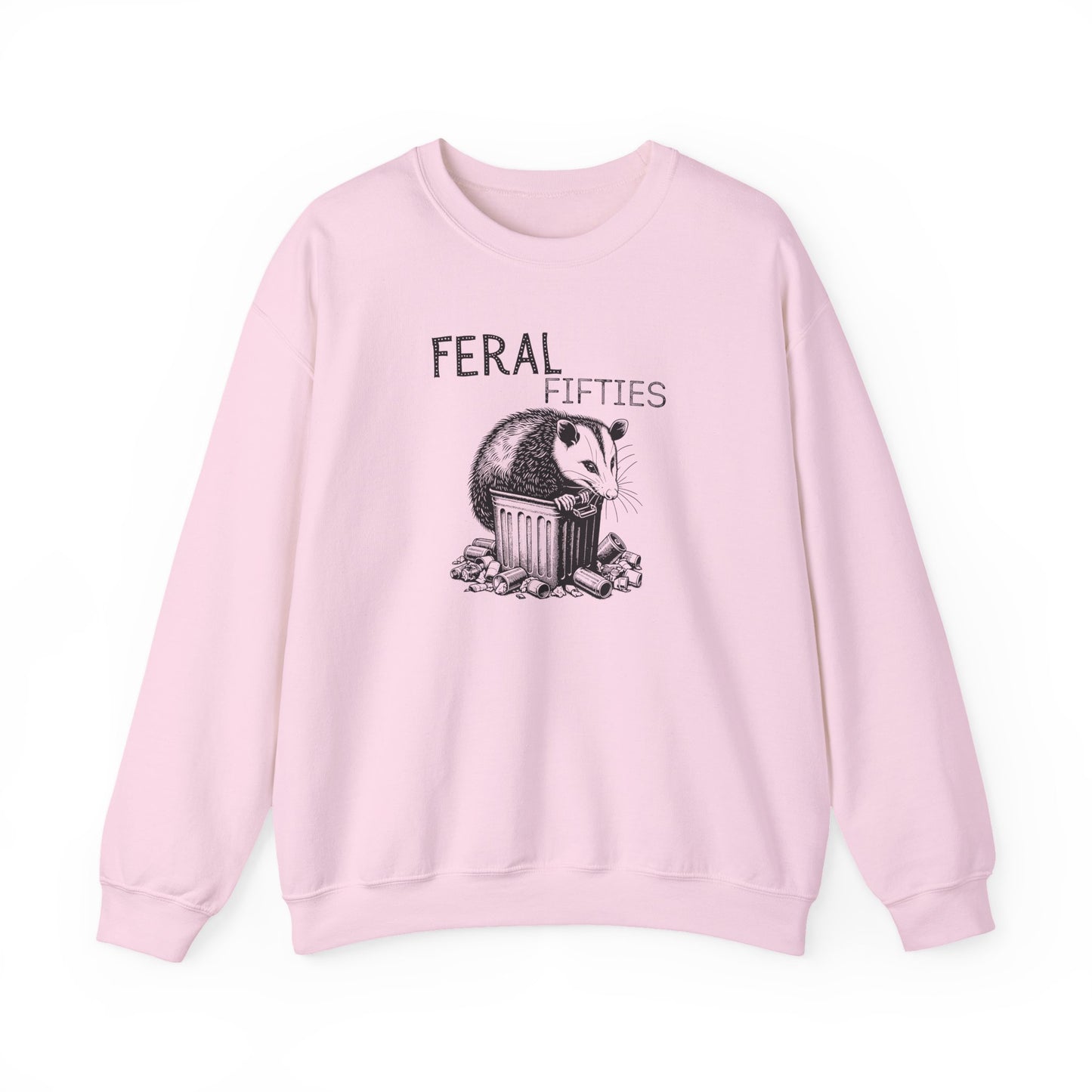 Feral Fifties Crewneck Sweatshirt, Funny Animal Sweatshirt, Gift for Animal Lovers, Casual Wear, Cozy Sweatshirt for Relaxation