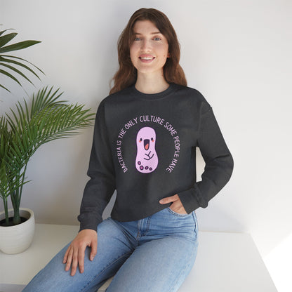 "Bacteria Is The Only Culture" Cute Pink Germ Graphic Sweatshirt