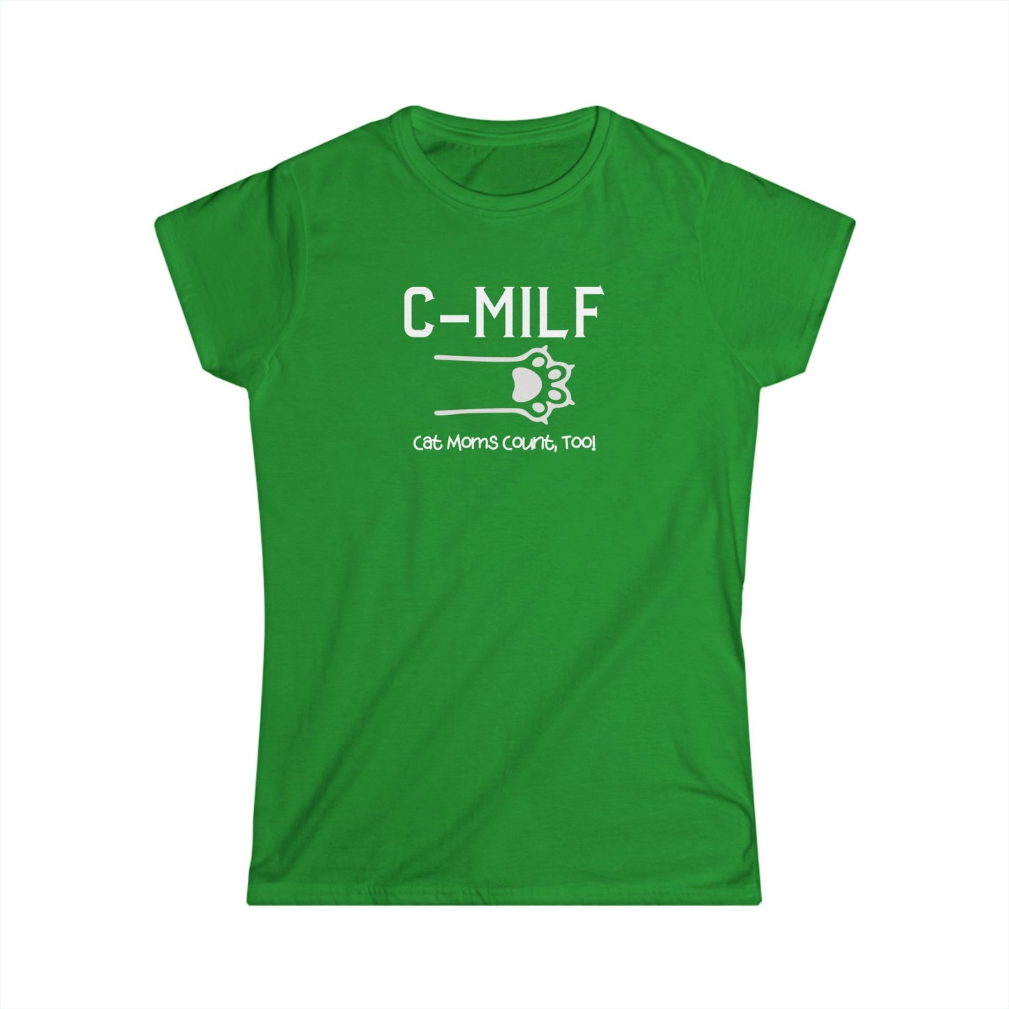 C-MILF Women's Softstyle Tee - Cute Casual Shirt for Moms, Mother's Day Gift, Fun Summer Outfit, Trendy Fashion Top, Pet Lover Gift