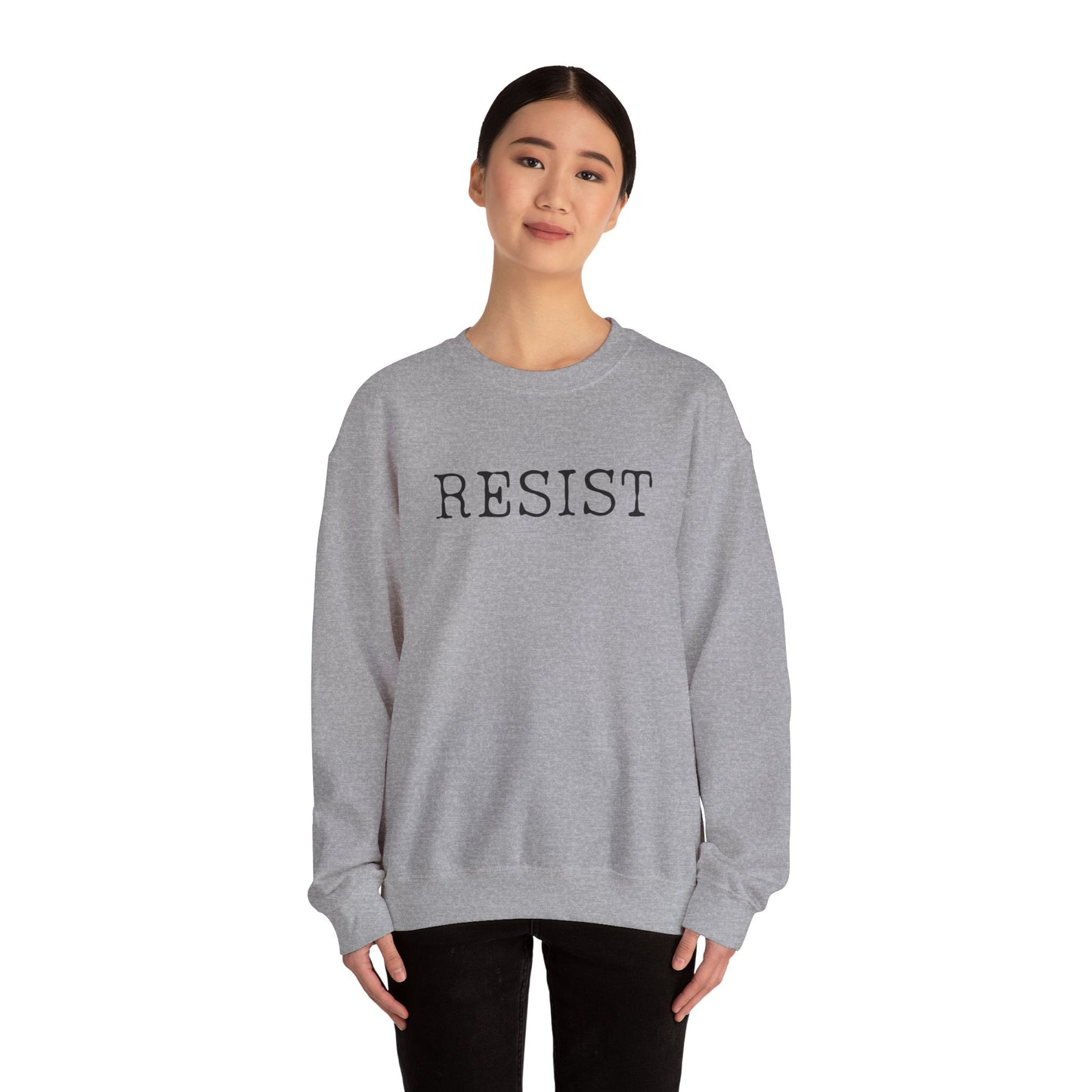 Resist Crewneck Sweatshirt, Comfortable Unisex Sweater, Everyday Wear, Activism Apparel, Gift for Protesters, Casual Style