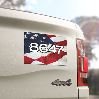 8647 Car Magnet - USA Flag Demand Removal of President