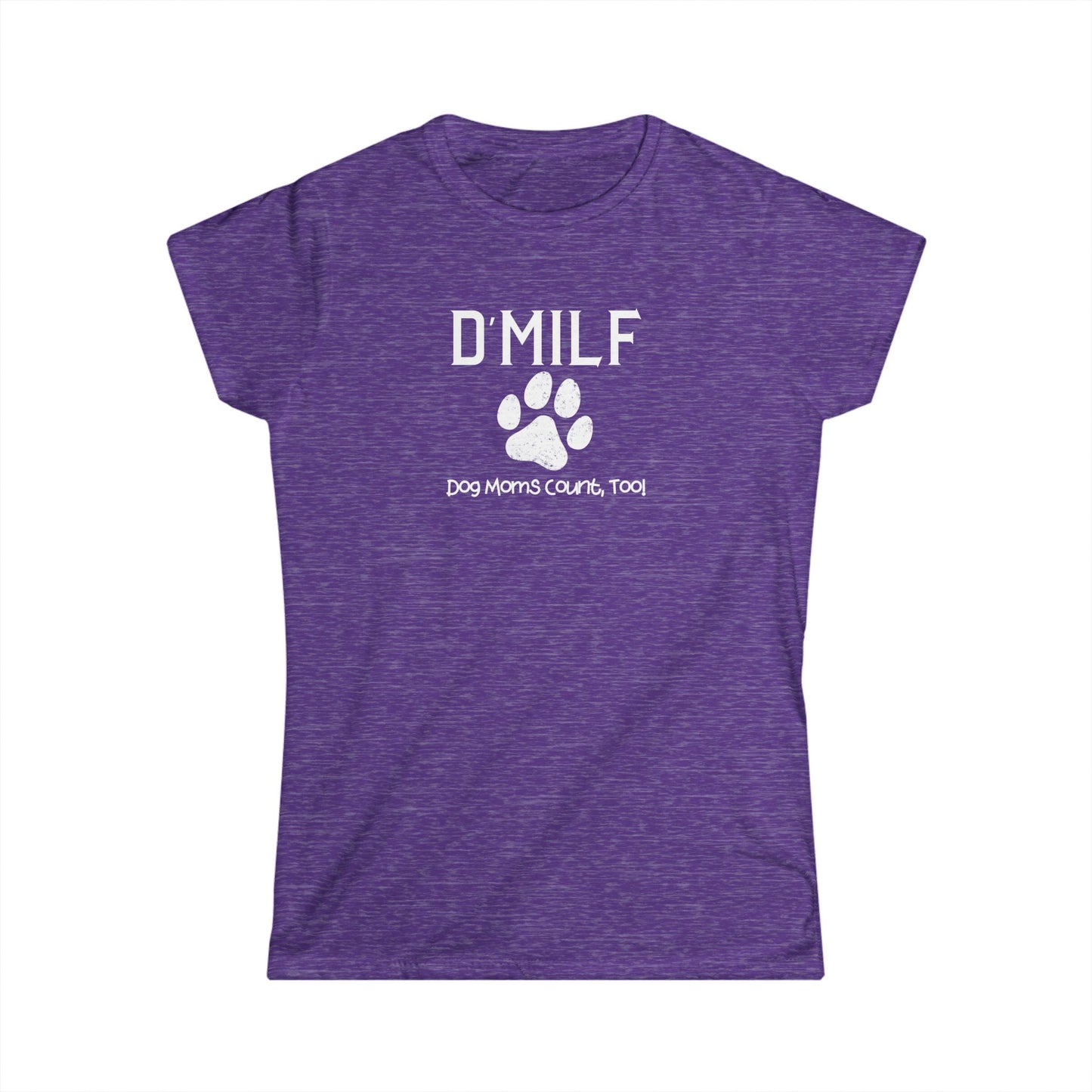 Dog Mom's D'MILF Softstyle Tee - Funny Pet Lover Shirt, Gifts for Dog Lovers, Pet Mom Apparel, Casual Summer Top, Dog-Themed Gift