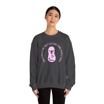"Bacteria Is The Only Culture" Cute Pink Germ Graphic Sweatshirt