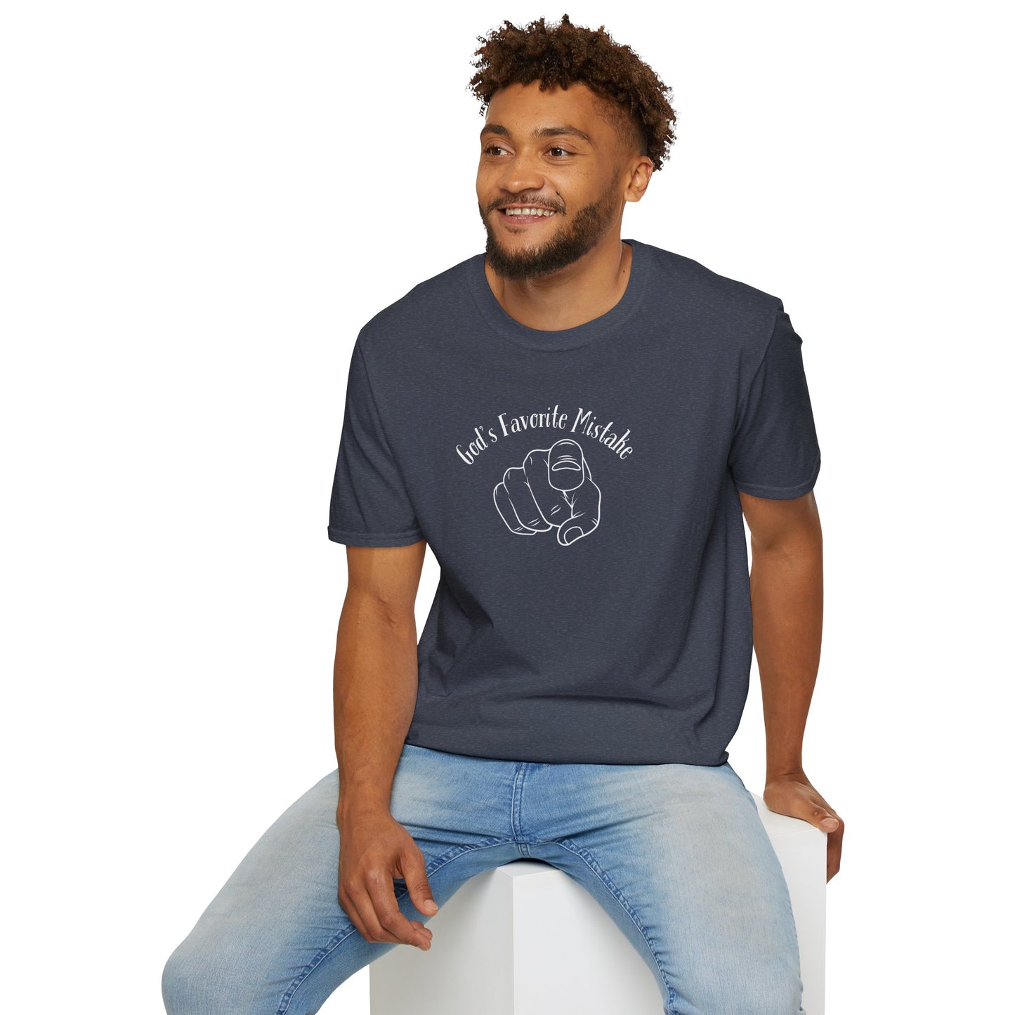 God's Favorite Mistake Unisex Softstyle T-Shirt, Father's Day Gift, Funny Dad Shirt, Casual Tee, Gift for Dads