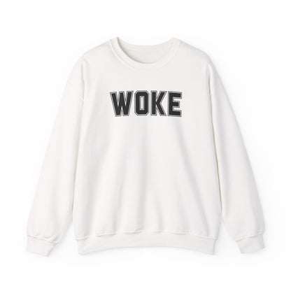 Woke Unisex Crewneck Sweatshirt | Cozy Casual Wear, Gift for Activists, Everyday Hoodie, Modern Statement Piece, Perfect for Fall