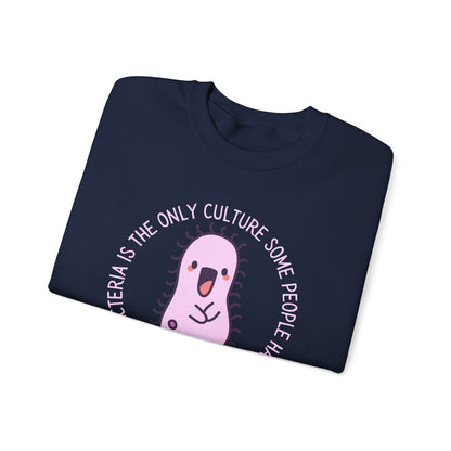 "Bacteria Is The Only Culture" Cute Pink Germ Graphic Sweatshirt
