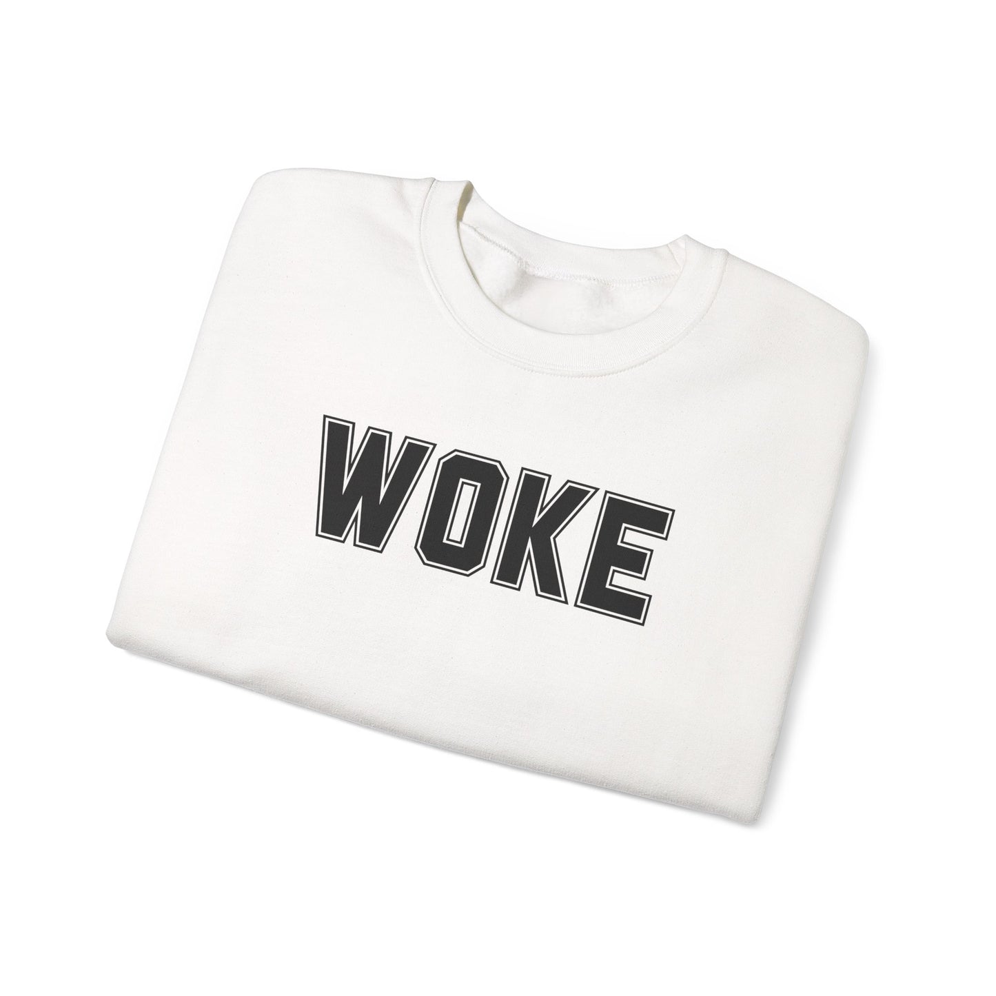 Woke Unisex Crewneck Sweatshirt | Cozy Casual Wear, Gift for Activists, Everyday Hoodie, Modern Statement Piece, Perfect for Fall