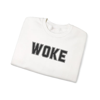 Woke Unisex Crewneck Sweatshirt | Cozy Casual Wear, Gift for Activists, Everyday Hoodie, Modern Statement Piece, Perfect for Fall