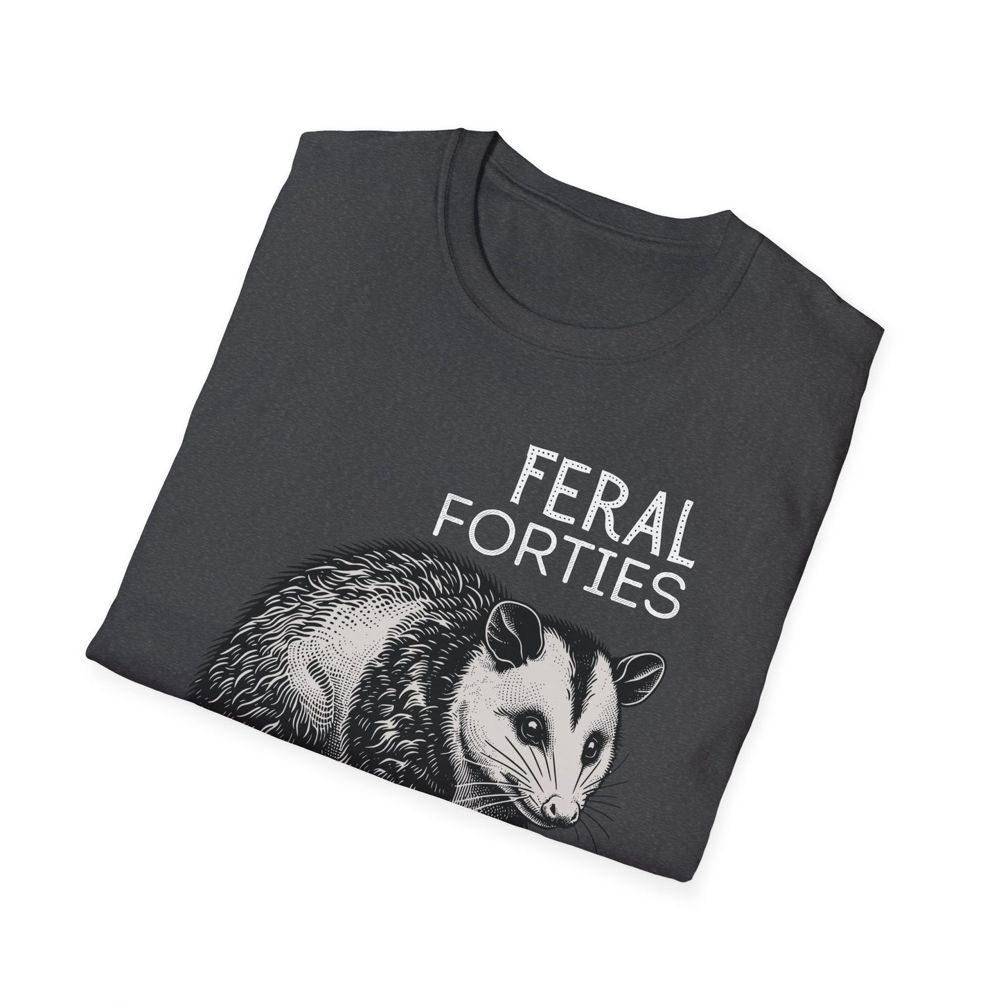 Feral Forties Unisex T-Shirt - Opossum Graphic Tee, Animal Lover Shirt, Wildlife Enthusiast Apparel, Nature Inspired Clothing, Birthday Gift