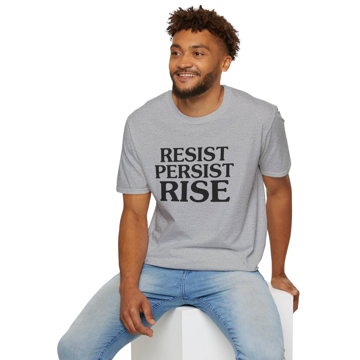 Resist Persist Rise Inspirational Unisex T-Shirt, Motivational Tee, Empowerment Shirt, Gift for Activists, Casual Wear