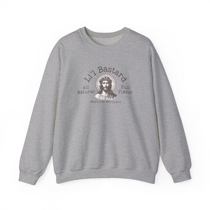 'Lil' Bastard' Jesus Marijuana Print, Perfect for Casual Style, Gift for Friends, Humor Apparel, Unisex Sweatshirt