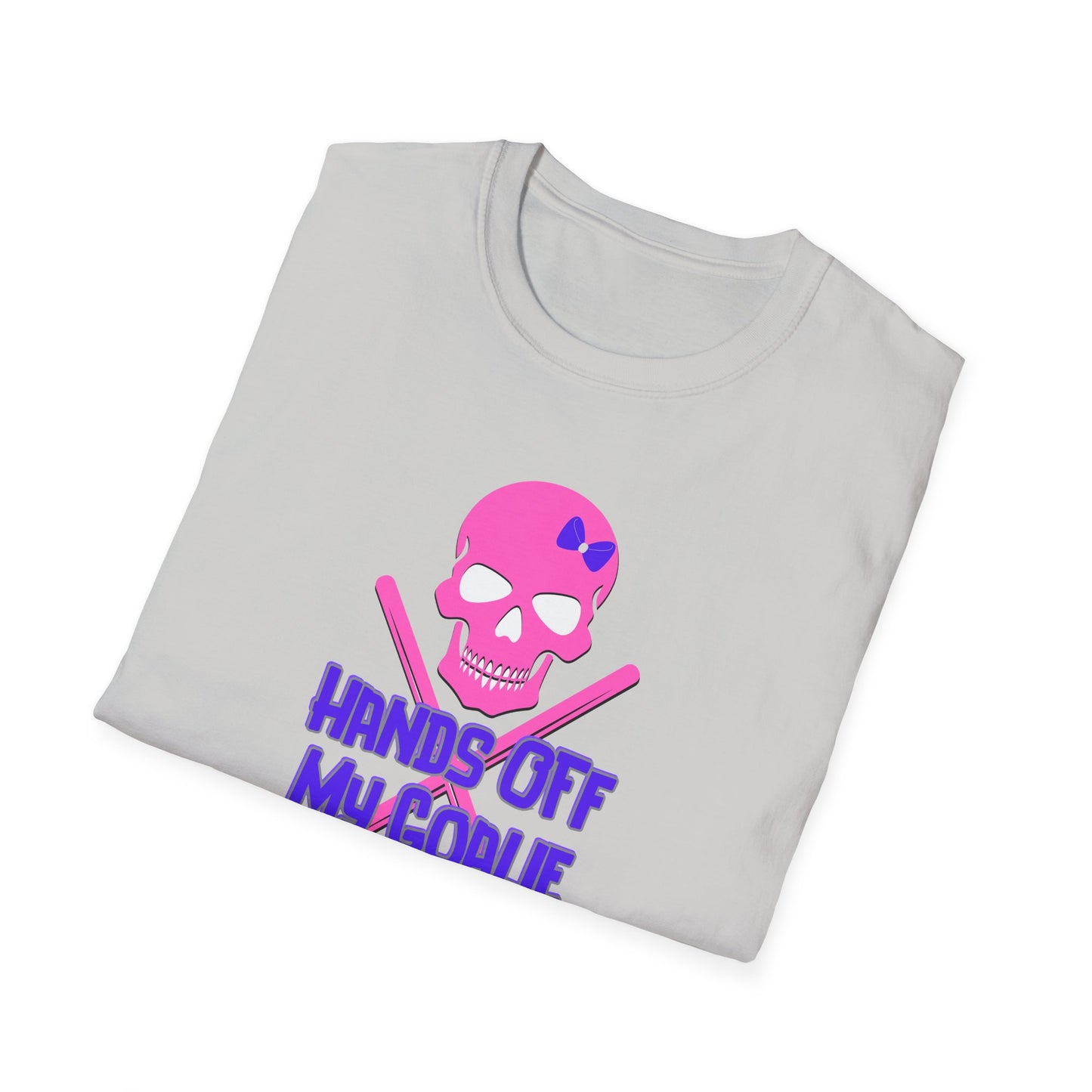 Skull Graphic T-Shirt - Hands Off My Goalie, Hockey Fan Tee, Unisex Funny Shirt, Cool Gift for Sports Lovers, Casual Wear