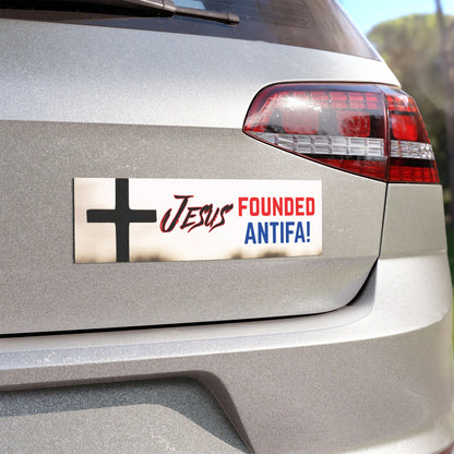 Jesus Founded Antifa Car Magnet, Religious Car Accessory, Funny Bumper Sticker, Christian Magnet, Car Decor