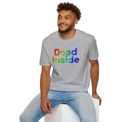 Colorful 'Dead Inside' Unisex Softstyle T-Shirt, Funny Graphic Tee, Casual Wear, Gift Idea, Everyday Comfort