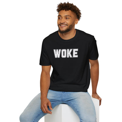 Woke Unisex Softstyle T-Shirt, Empowerment Tee, Statement Shirt, Gift for Activists, Casual Wear, Everyday Fashion