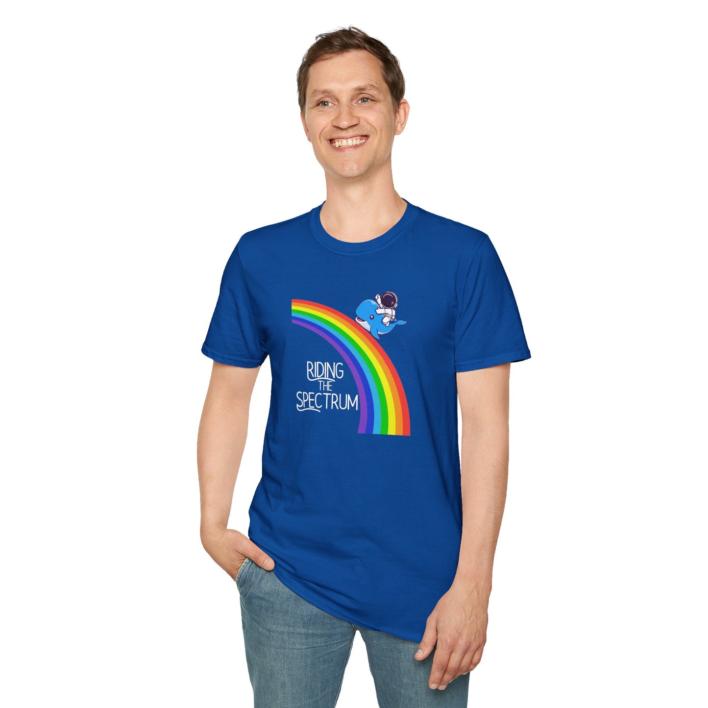 Riding the Spectrum T-Shirt - Joyful Unisex Tee for Celebrations, Gift for Friends, LGBTQ+ Pride, Positive Vibes, Casual Wear