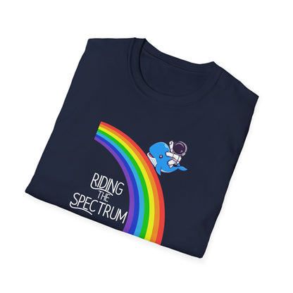 Riding the Spectrum T-Shirt - Joyful Unisex Tee for Celebrations, Gift for Friends, LGBTQ+ Pride, Positive Vibes, Casual Wear