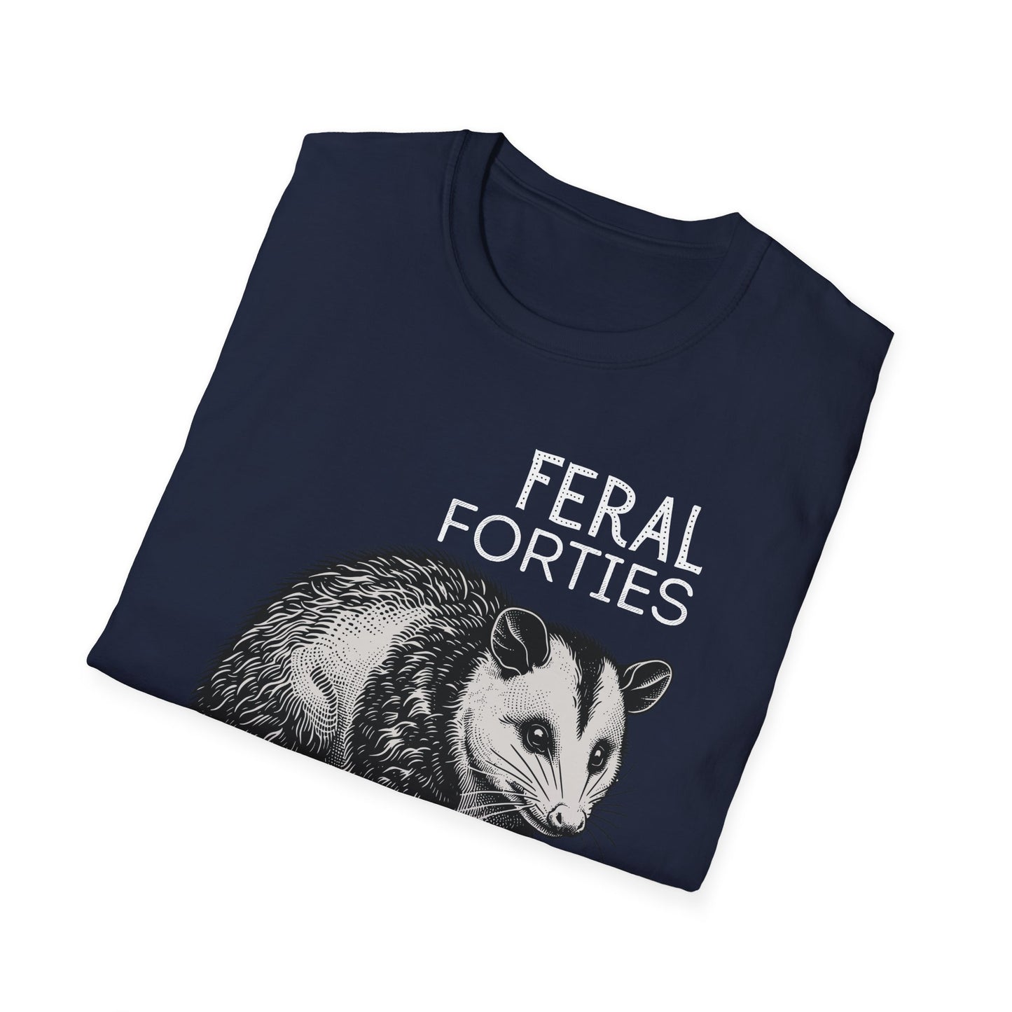 Feral Forties Unisex T-Shirt - Opossum Graphic Tee, Animal Lover Shirt, Wildlife Enthusiast Apparel, Nature Inspired Clothing, Birthday Gift