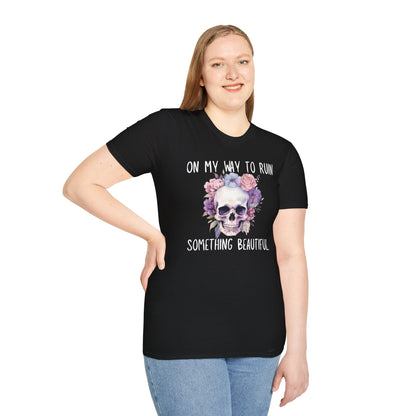 Skull Floral T-Shirt - On My Way to Ruin Something Beautiful, Boho Chic Tee, Edgy Casual Wear, Perfect Gift for Friends, Unique Graphic Tee