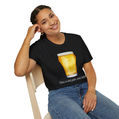 Beer Glass Unisex T-Shirt | Magritte Inspired Design