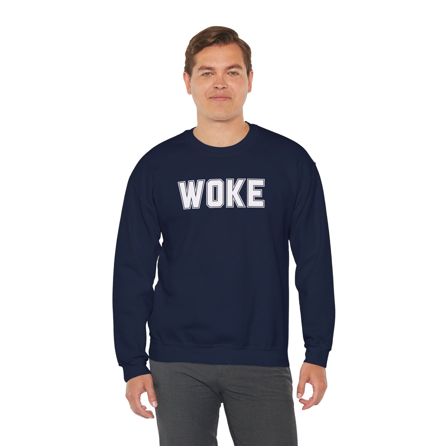 Woke Unisex Crewneck Sweatshirt | Cozy Casual Wear, Gift for Activists, Everyday Hoodie, Modern Statement Piece, Perfect for Fall