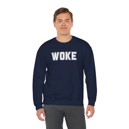 Woke Unisex Crewneck Sweatshirt | Cozy Casual Wear, Gift for Activists, Everyday Hoodie, Modern Statement Piece, Perfect for Fall