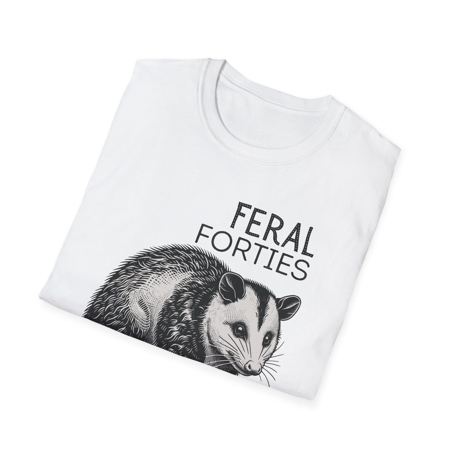 Feral Forties Unisex T-Shirt - Opossum Graphic Tee, Animal Lover Shirt, Wildlife Enthusiast Apparel, Nature Inspired Clothing, Birthday Gift