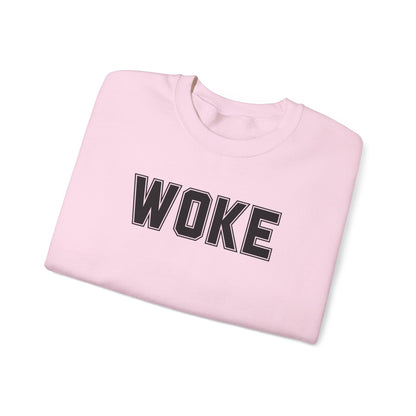 Woke Unisex Crewneck Sweatshirt | Cozy Casual Wear, Gift for Activists, Everyday Hoodie, Modern Statement Piece, Perfect for Fall